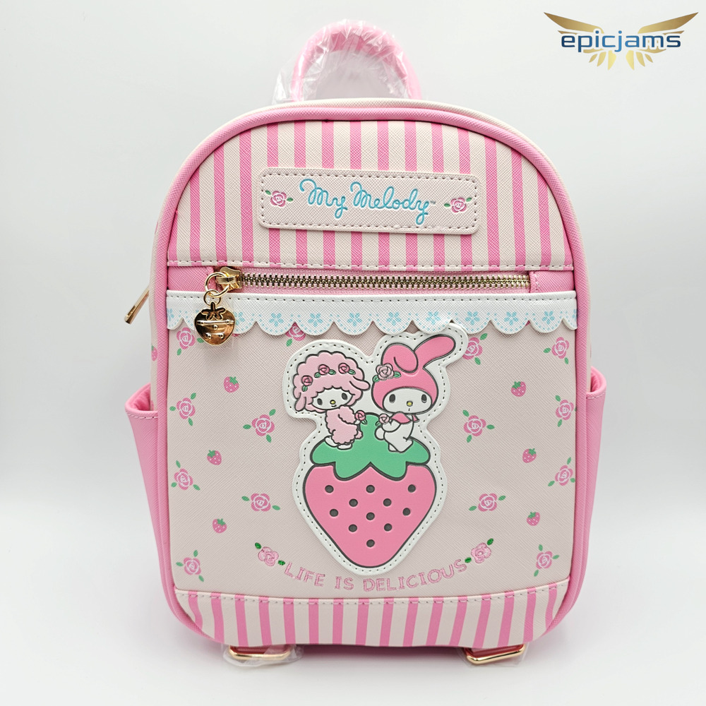 Sanrio My Melody and My Sweet Piano Strawberry Pink Mini Backpack Bag New